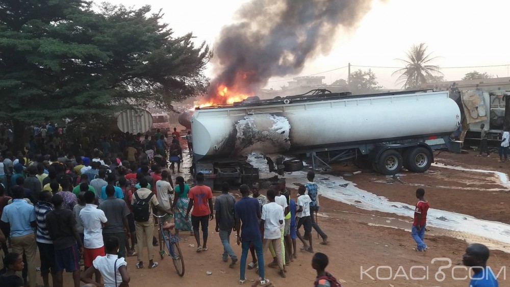 Côte d'Ivoire: Yamoussoukro, un camion citerne contenant du carburant prend feu dans un quartier