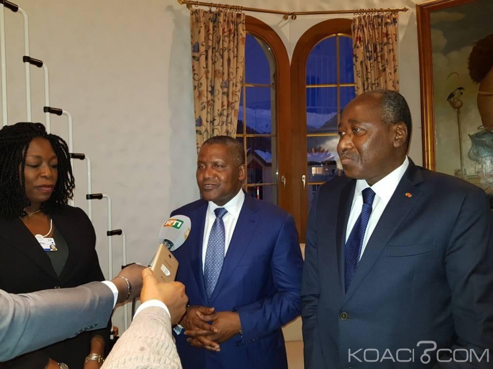 Côte d'Ivoire: Depuis la Suisse, Amadou Gon Coulibaly discute avec l'homme d'affaire Aliko Dangoté sur ses possibilités d'investissement dans son pays