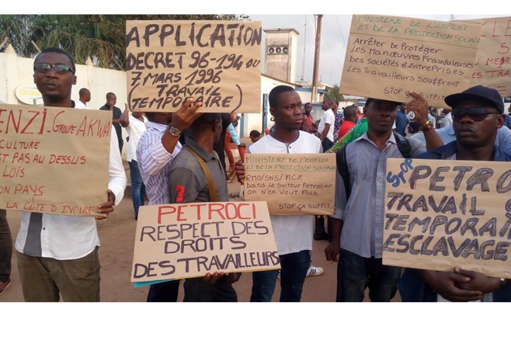 Côte d'Ivoire: Abus du travail temporaire, les travailleurs des entreprises pétrolières manifestent et bloquent le chargement des camions de gaz