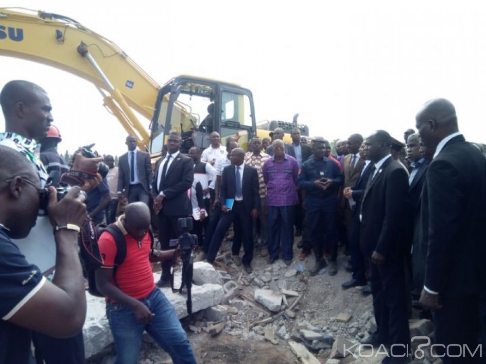 Côte d'Ivoire: Effondrement d'un immeuble à  Yamoussoukro, le bilan passe à  six morts, le propriétaire  n'avait pas le permis de construire