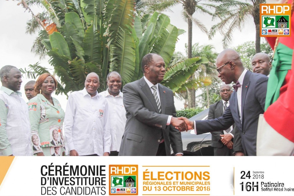 Côte d'Ivoire :  Bilan comptable des municipalités et régions des locales 2018, le RHDP unifié de Ouattara sort vainqueur