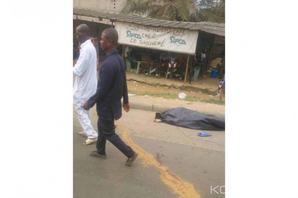 Côte d'Ivoire : Percuté mortellement par un véhicule qui ne s'est pas arrêté, le corps sans vie d'un homme dans la rue du Dokoui
