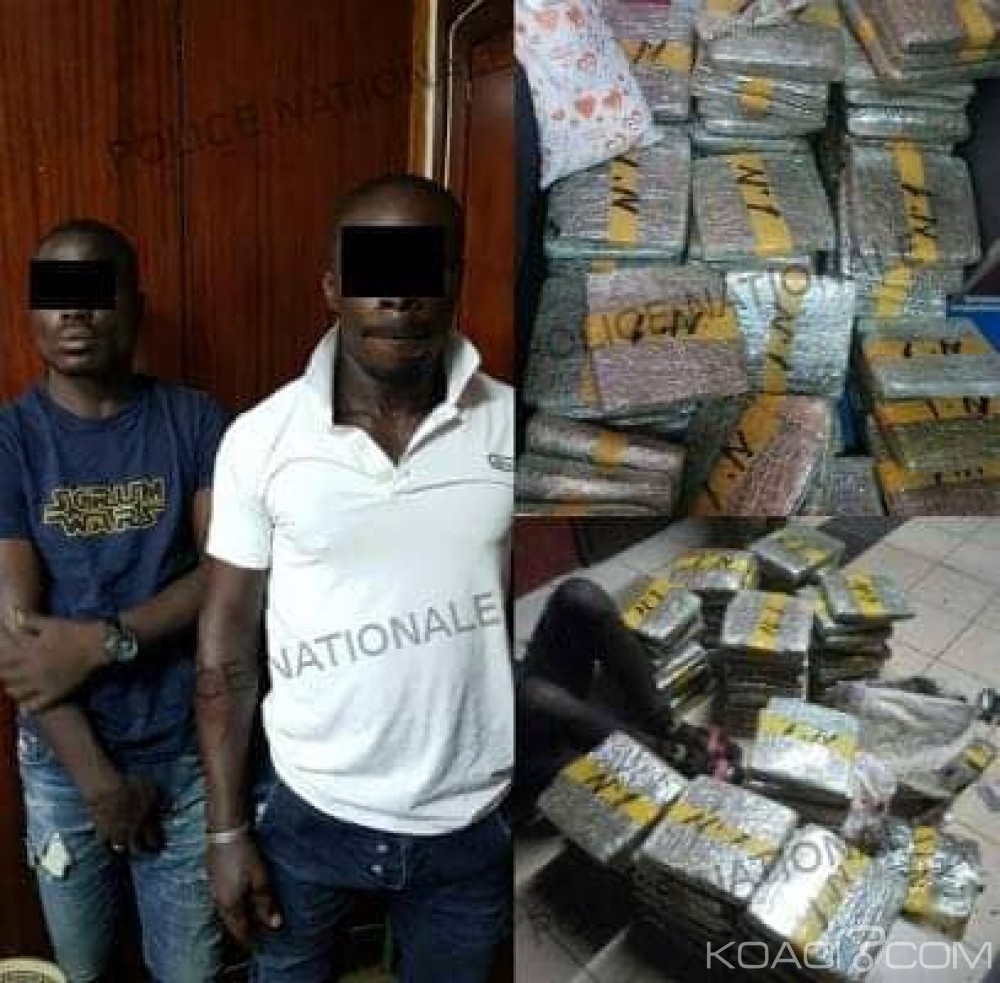 Côte d'Ivoire : À Bonoua, deux dealers en possession de 112 kg de drogue mis aux arrêts par la police
