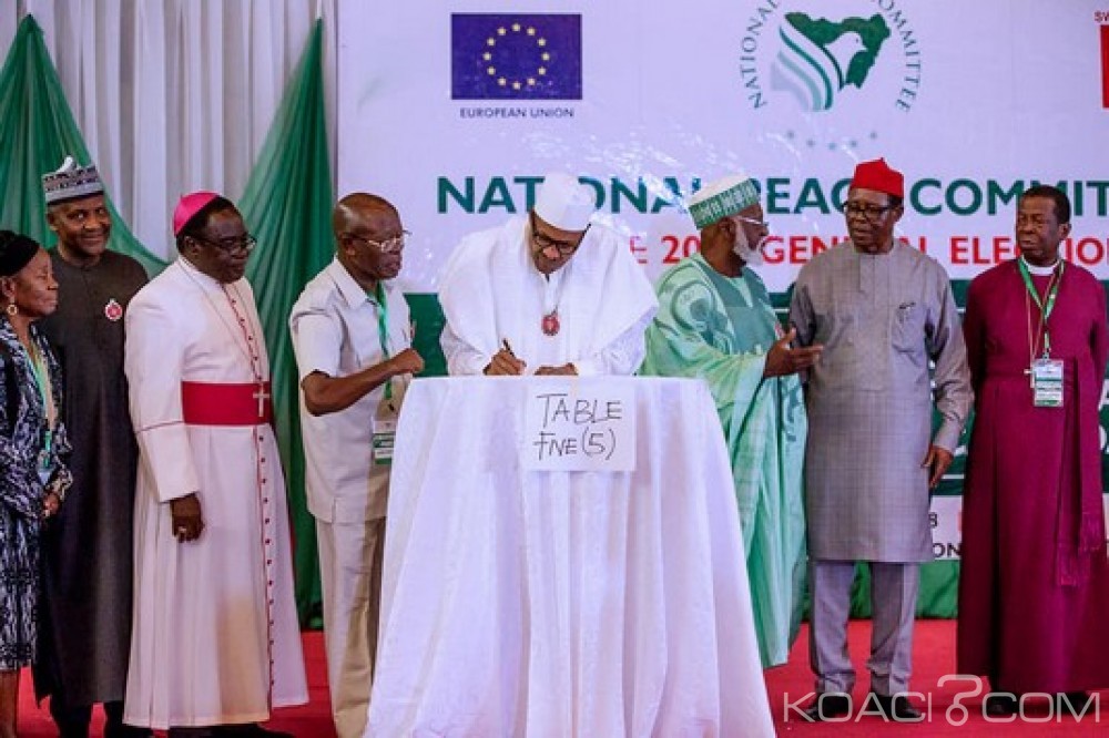 Nigeria : Présidentielle 2019, signature de l'accord de paix, le candidat Atiku absent