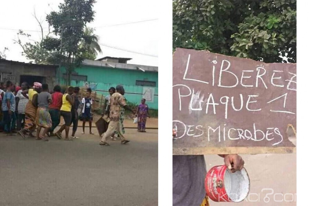 Côte d'Ivoire : Abobo-Gare, des habitants du quartier Plaque 1 manifestent contre les «Microbes» qui sèment la terreur en cette fin d'année