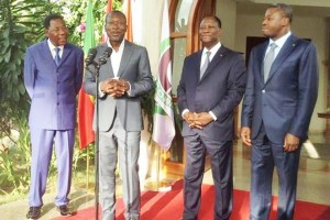 Bénin: Talon et Yayi font la paix chez Ouattara en présence de Faure