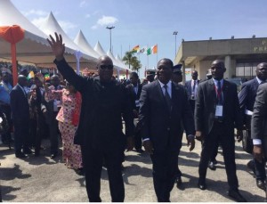 Ghana-Côte d'Ivoire: Arrivée de John Dramani à  Abidjan pour une visite officielle  de 48 heures