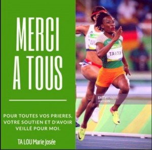 Côte d'Ivoire: JO 2016, Ta Lou reconnaissante aux  ivoiriens pour leur soutien
