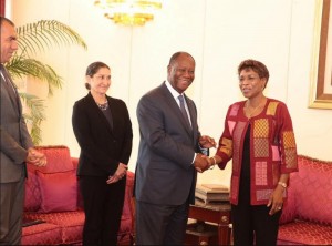 Côte d'Ivoire: La patronne de l'Onuci venue faire ses adieux à  Ouattara, est «satisfaite  des avancées démocratiques»