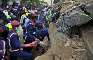Nigeria:  Un immeuble s'effondre à  Lagos après de fortes pluies , huit morts