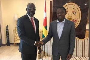 Liberia:  Présidentielle, le candidat Georges Weah en visite à  Lomé