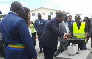 Gabon: Pose de la première pierre du Canalolympia de Port-Gentil