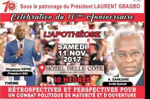 Côte d'Ivoire: Célébration des dix ans  du parti de Stéphane Kipré, un message de Sangaré attendu à  l'apothéose